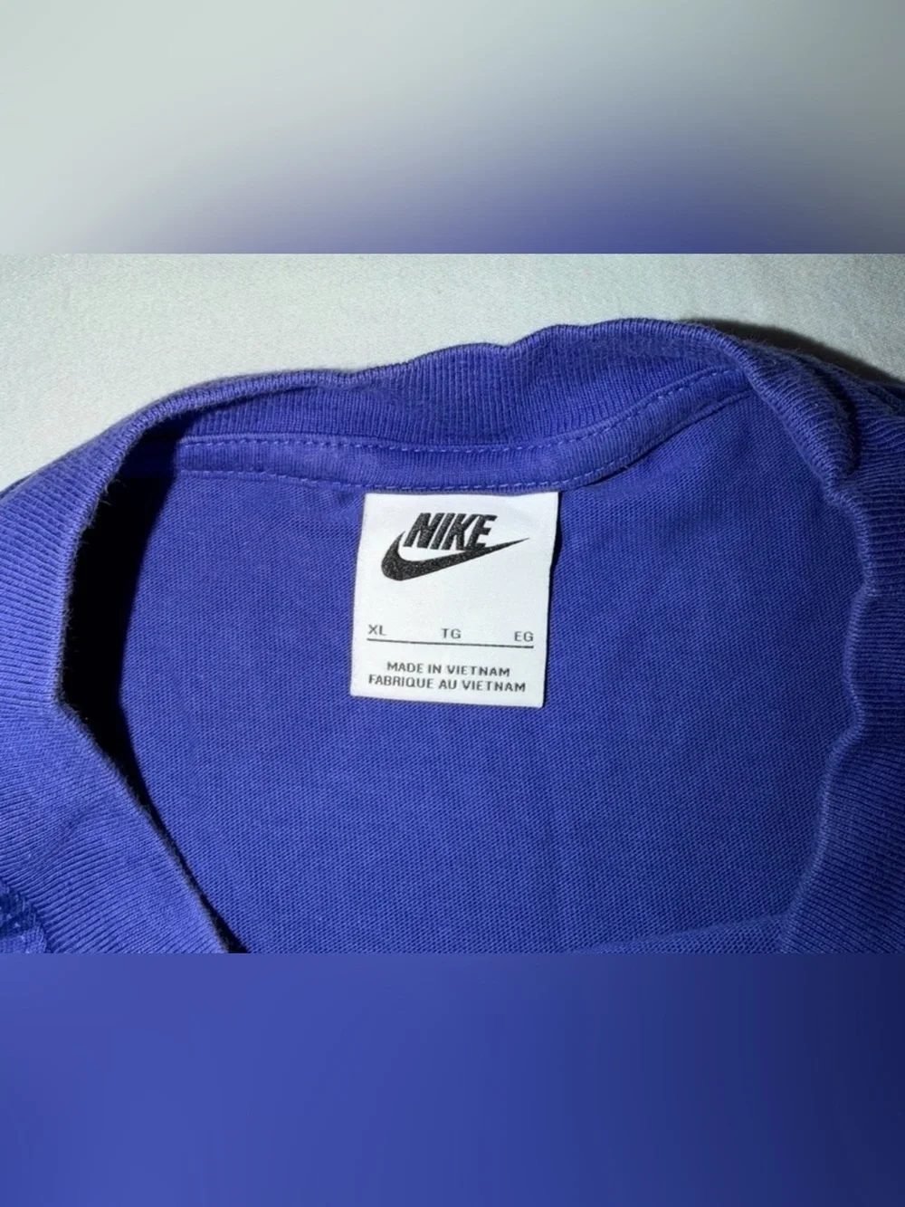 Nike Icon Clash Cropped Tee XL Blue/Purple Allover Print Oversized